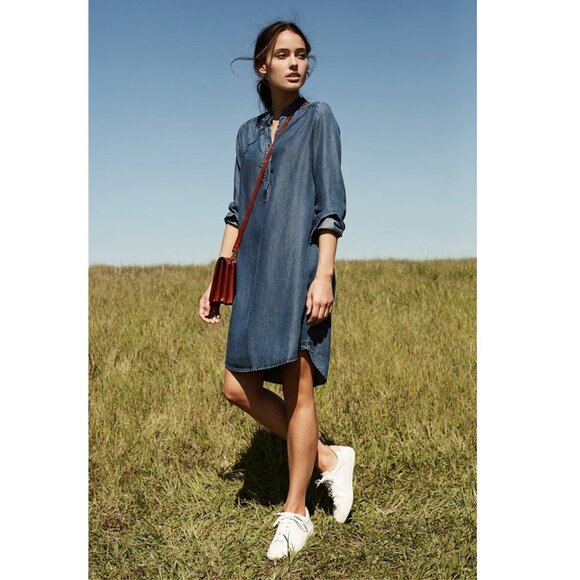 Amour Vert - Kari Chambray Shirtdress in 100% Sustainable Tencel, Med - Picture 5 of 13